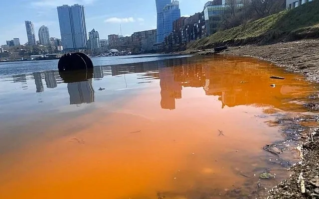 Море во Владивостоке стало оранжевым 