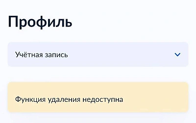 На Госуслгах отключили возможность удалить аккаунт в один клик
