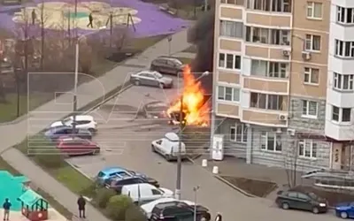 Взрыв легковушки во дворе ЖК «Град Московский» в Новой Москве