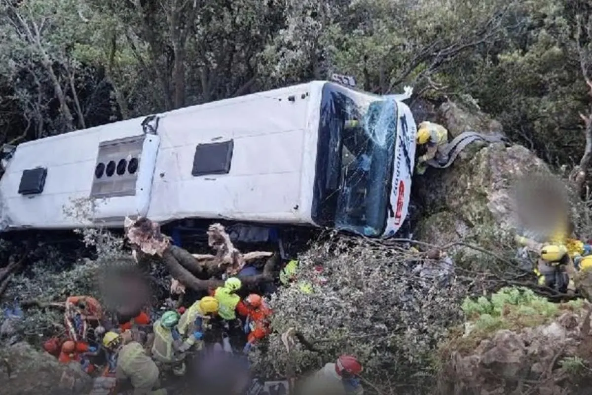 Под Барселоной автобус упал с обрыва, пострадали 83