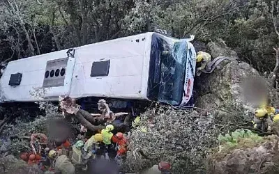 Под Барселоной автобус упал с обрыва, пострадали 83