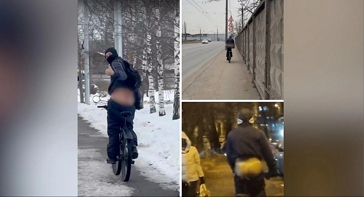 Велосипедист в стрингах пугает детей в Санкт-Петербурге