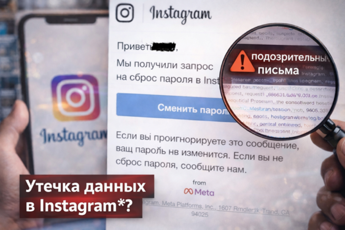 Серия писем о смене пароля встревожила пользователей Instagram*