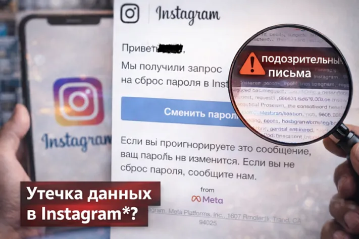 Серия писем о смене пароля встревожила пользователей Instagram*