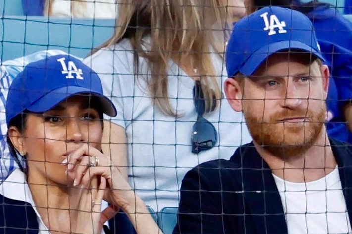 Гарри и Меган снова в объективе на трибуне Dodgers