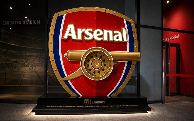 Emirates собрала герб Arsenal из деталей самолётов