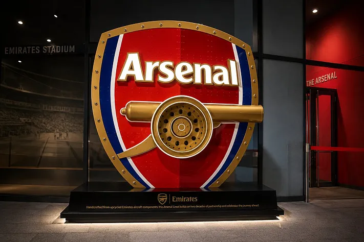 Emirates собрала герб Arsenal из деталей самолётов