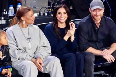 гарри и меган пришли на матч нба вместе с куин латифой