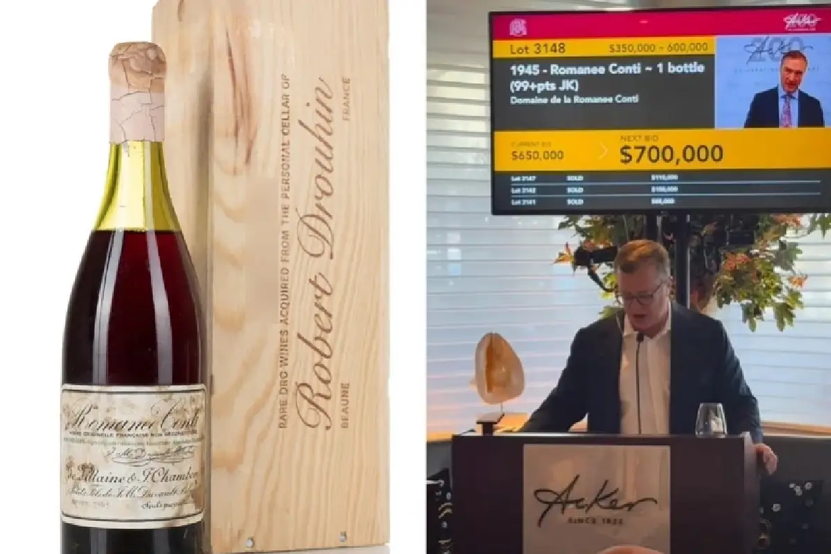 Бутылка Domaine de la Romanée-Conti 1945 года установила мировой рекорд по цене