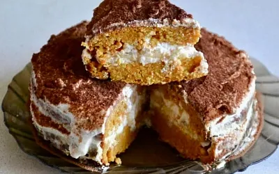 Морковный торт с сыром и банановым кремом – нежный десерт на сковороде