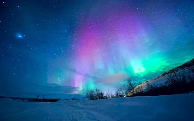 Северное сияние в новогоднюю ночь может дойти до Петербурга