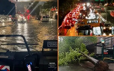 Ливень в Нью-Йорке оставил машины под водой