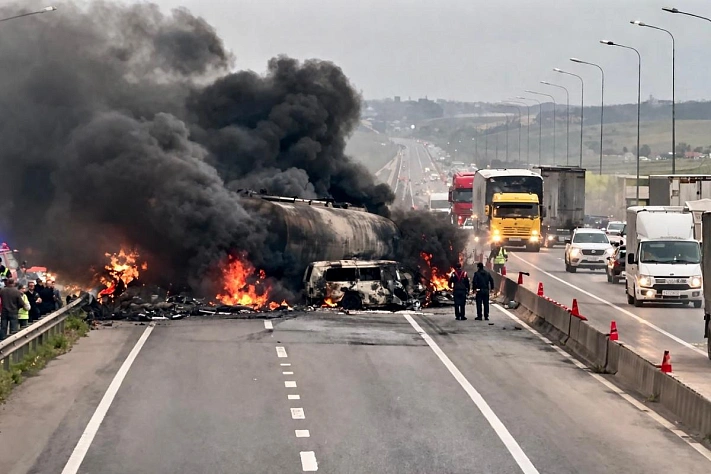 Три человека погибли в ДТП с бензовозом под Ростовом