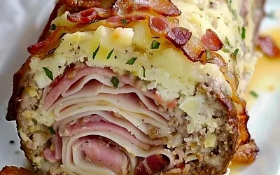 Сочный мясной рулет с картофельным пюре – идеальный ужин для всей семьи