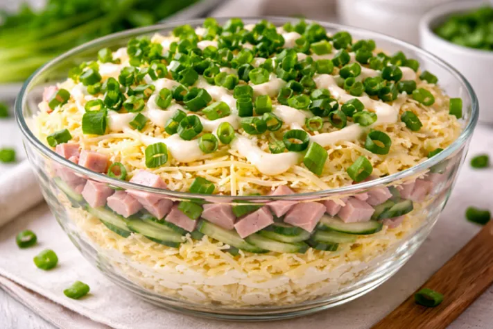 Салат на скорую руку, который собирается слоями