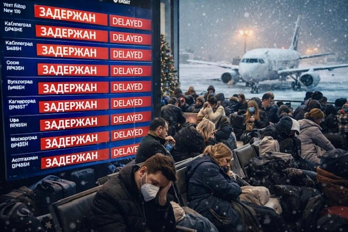Новогодний коллапс в московских аэропортах- задержаны более 100 рейсов