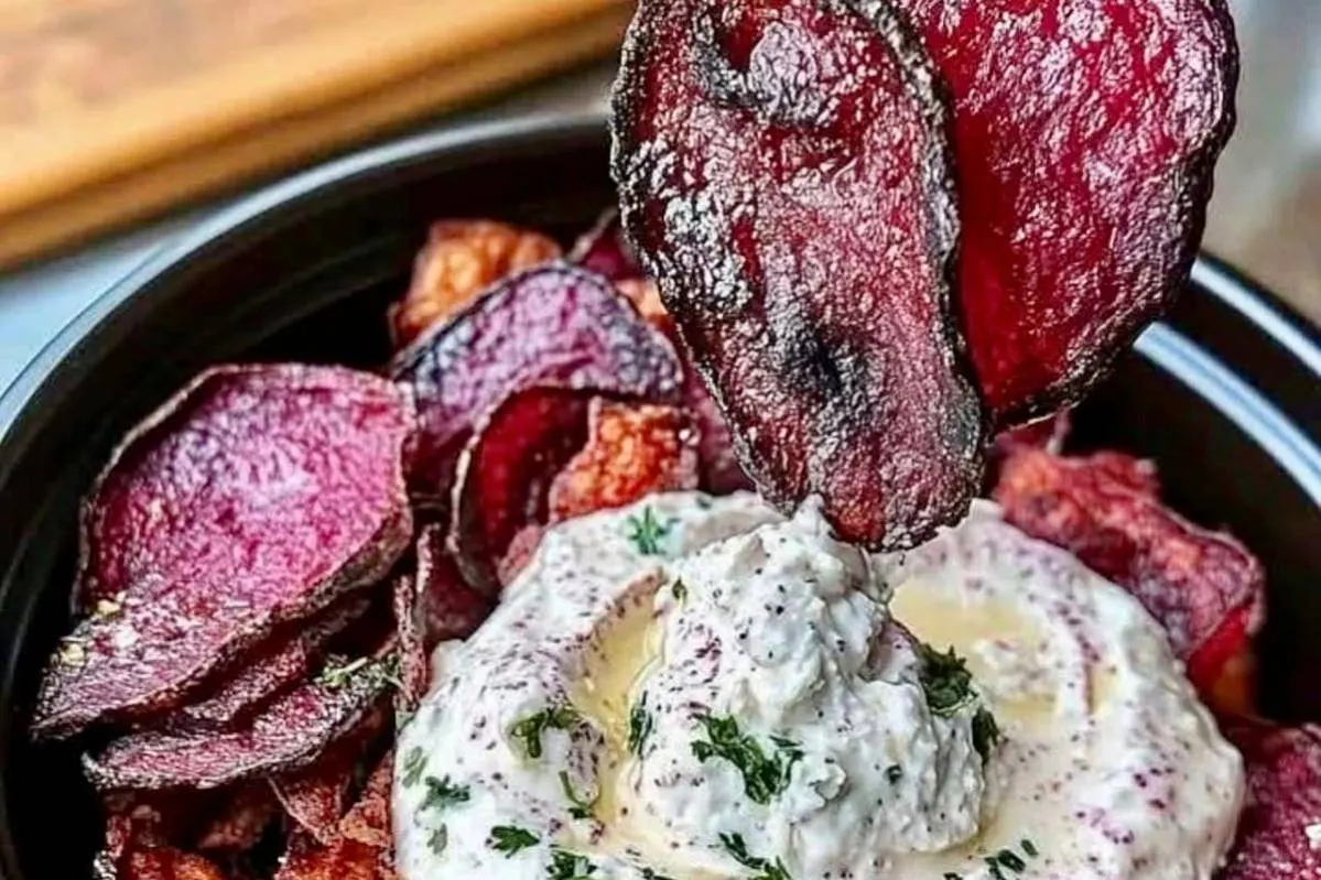 Жареные свекольные чипсы со взбитой фетой: полезный и вкусный рецепт