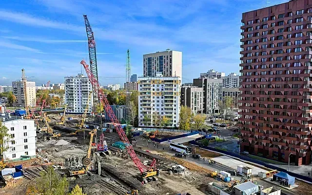В Москве началось активное строительство новой станции Бирюлёвской линии метро