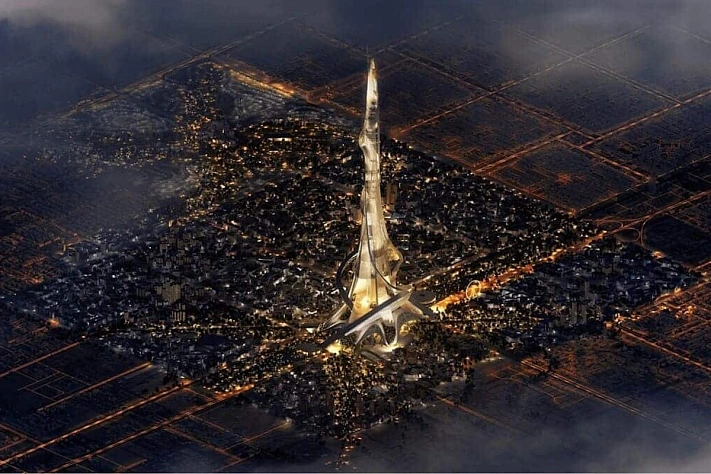 В Саудовской Аравии представили проект двухкилометрового небоскрёба