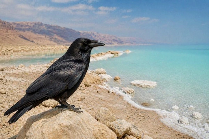 На Мёртвом море исчезают слишком смелые вороны