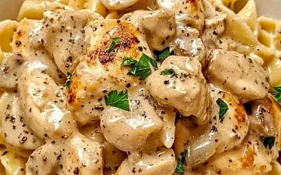 Сливочная паста Марсала с курицей и грибами