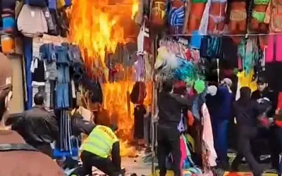 На столичном рынке «Садовод» вспыхнули павильоны