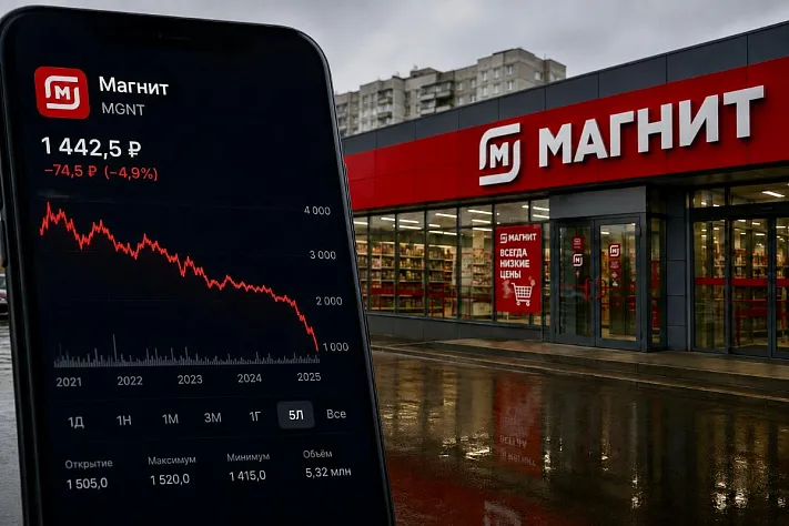 Акции «Магнита» обновили минимум за 17 лет