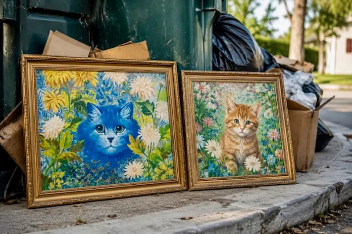 Картины с кошками достали из мусорки и продали за £16 тысяч
