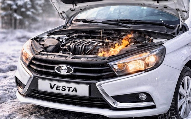 Зимой Lada Vesta может загореться из-за утечки топлива