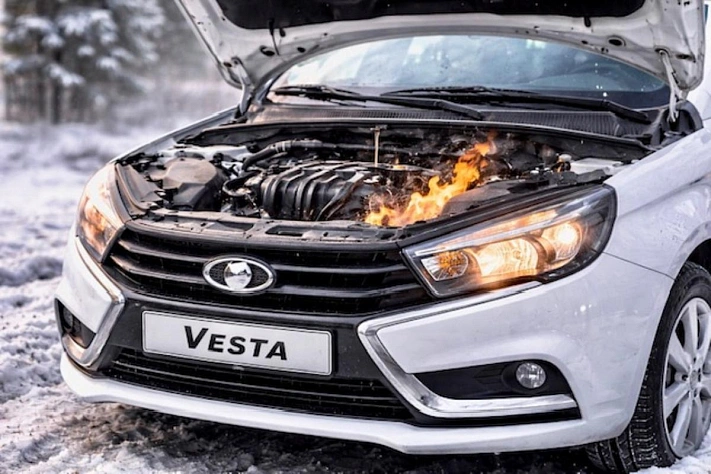 Зимой Lada Vesta может загореться из-за утечки топлива