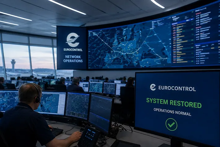 Сбой Eurocontrol устранён, задержки ещё возможны