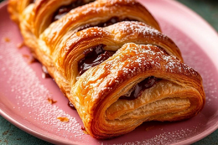 Готовим косички с шоколадной пастой за 20 минут