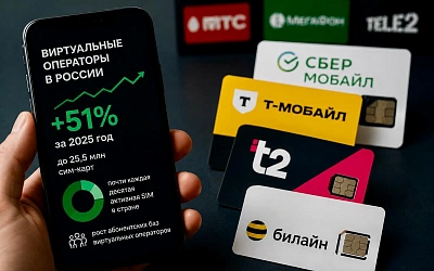 Виртуальные операторы забрали почти десятую часть SIM-карт в России