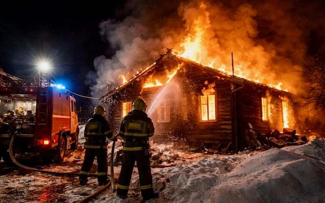Пять человек погибли при пожаре в доме под Тулой