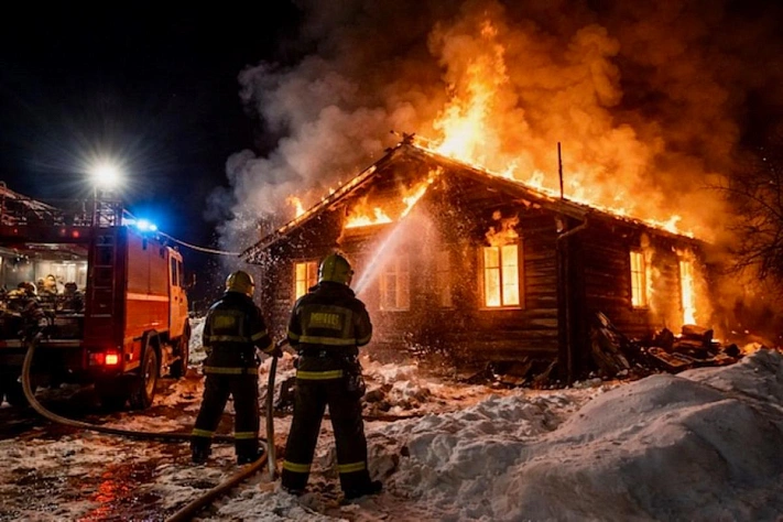 Пять человек погибли при пожаре в доме под Тулой