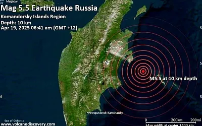 Мощнейшее землетрясение (М 8,8) у Камчатки вызвало цунами и выброс на Ключевском вулкане