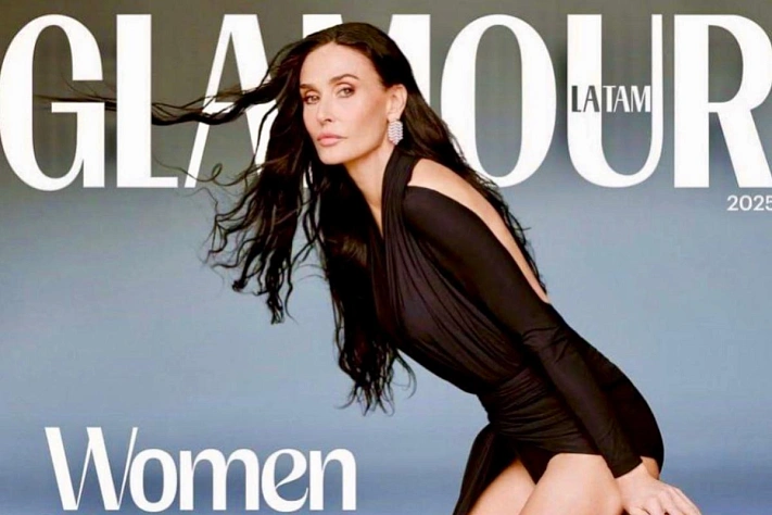 Деми Мур на обложке Glamour LATAM — 62 и блистательная форма